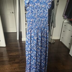 Floral Blue Maxi Dress